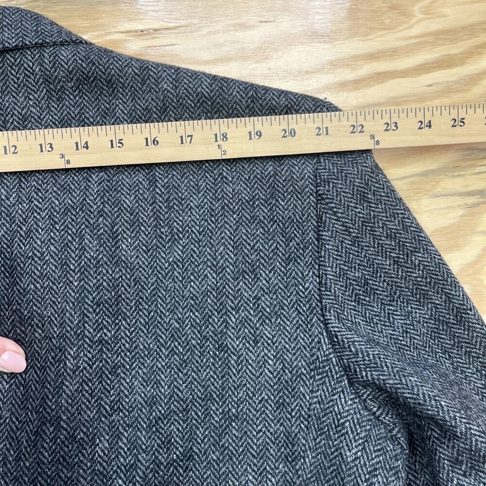 Vintage Barrington Herringbone Tweed Wool Sport Coat Jacket 44L Two Button Gray - Picture 15 of 16